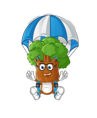 Ağaç kafalı çizgi film karakteri. çizgi film maskotu vektörü