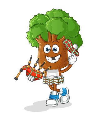 Gayda taşıyıcısı olan İskoç çizgi filmi. çizgi film karakteri