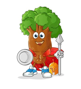 Ağaç başlı karikatür karakteri. maskot vektörü