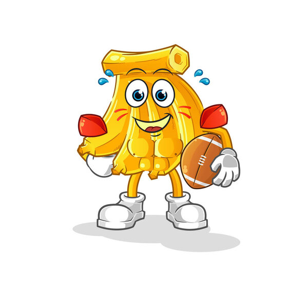 Banana playing rugby character. cartoon mascot vector