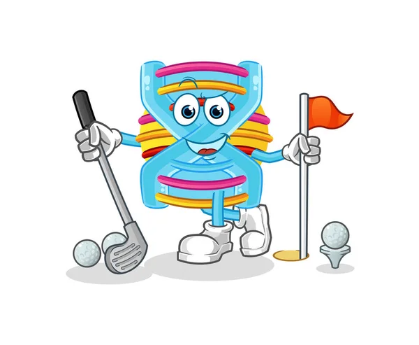 Dna Playing Golf Vector Cartoon Character — Stock Vector