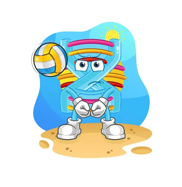 DNA voleybol maskotu olur. çizgi film vektörü