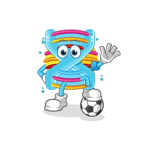 Dna Playing Soccer Illustration Character Vector — Stock Vector