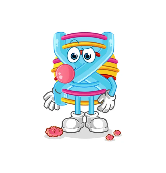 Dna Chewing Gum Vector Cartoon Character — Stock Vector