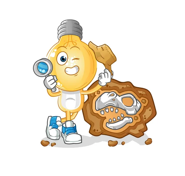 Fosil maskotlu arkeologların baş arkeologları. çizgi film vektörü