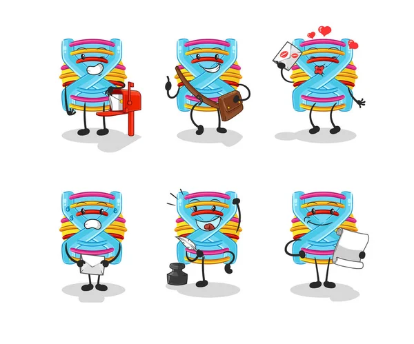 DNA postacısı karakter belirledi. çizgi film maskotu vektörü