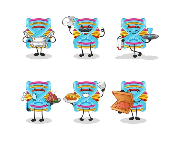 DNA restoranı grubu karakteri. çizgi film maskotu vektörü