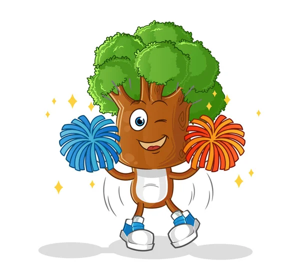 Ağaç kafalı amigo kız. çizgi film maskotu vektörü