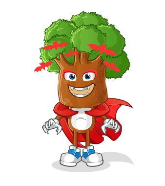 Ağaç başı çizgi filmi Drakula illüstrasyonu. karakter vektörü