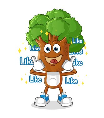 Ağaç kafalı çizgi film çok beğeni topluyor. çizgi film vektörü