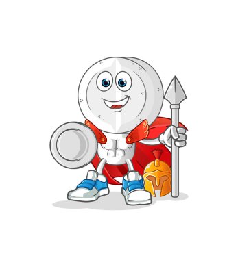 İlaç tableti, Spartalı çizgi film karakteri. maskot vektörü