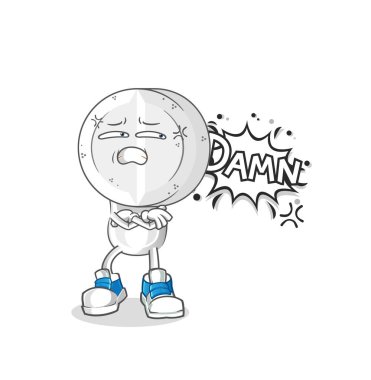 medicine tablet head cartoon very pissed off illustration. character vector