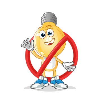 Ampul başlıklı çizgi film yasağı. çizgi film vektör maskotu