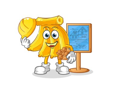 Muz Mimarı çizimi. karakter vektörü