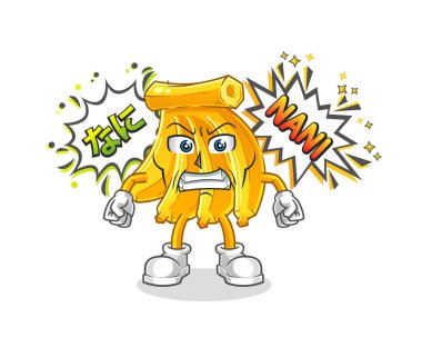 Muz anime kızgın vektör. çizgi film karakteri