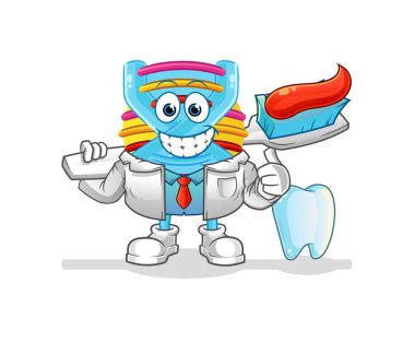 DNA dişçi illüstrasyonu. karakter vektörü