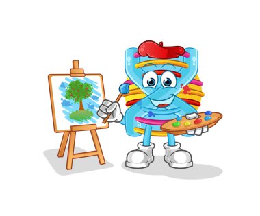 DNA sanatçısı maskotu. çizgi film vektörü