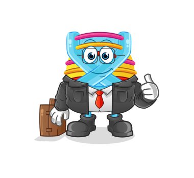 DNA bürosu çalışanı maskotu. çizgi film vektörü