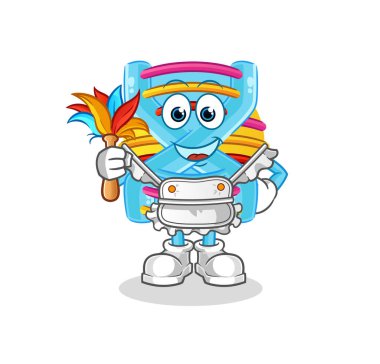 DNA hizmetçisi maskotu. çizgi film vektörü