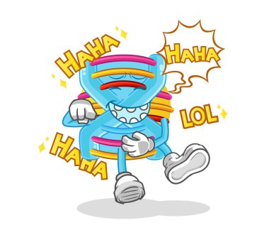 DNA Yüksek Sesli Gülen Karakter. çizgi film maskotu vektörü