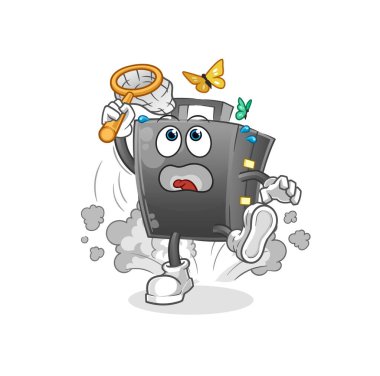 Evrak çantası kelebek resmi yakala. karakter vektörü