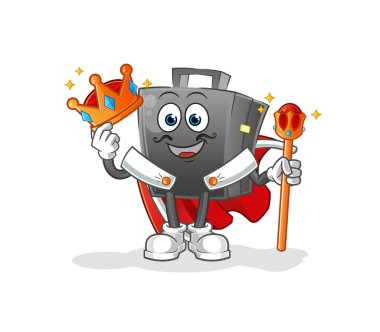 Çanta kralı vektörü. çizgi film karakteri