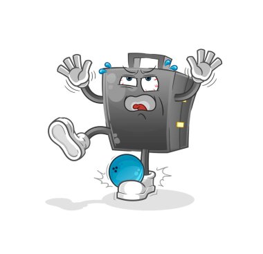 Çanta Hiten, bowling çizgi filminden. çizgi film maskotu vektörü