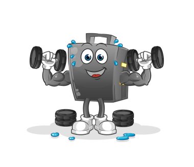 Evrak çantası ağırlık çalışması illüstrasyonu. karakter vektörü