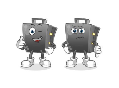 Evrak çantası onaylandı ve onaylandı. çizgi film maskotu vektörü