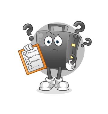 Evrak çantası çizelgesi vektörü. çizgi film karakteri