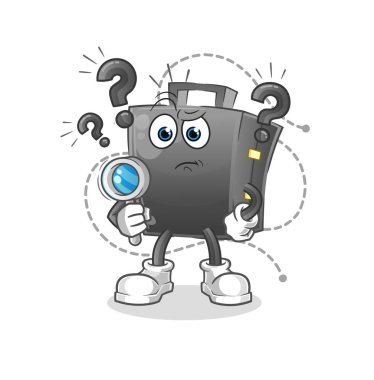 Evrak çantası illüstrasyon arıyor. karakter vektörü