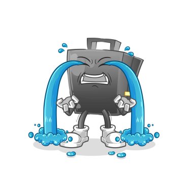 Evrak çantası ağlama illüstrasyonu. karakter vektörü