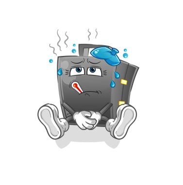 Evrak çantası hasta vektörü. çizgi film karakteri