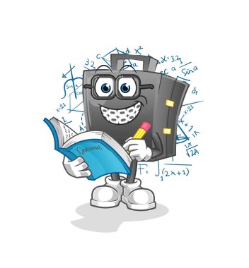 Evrak çantası manyağı çizgi filmi. çizgi film maskotu vektörü