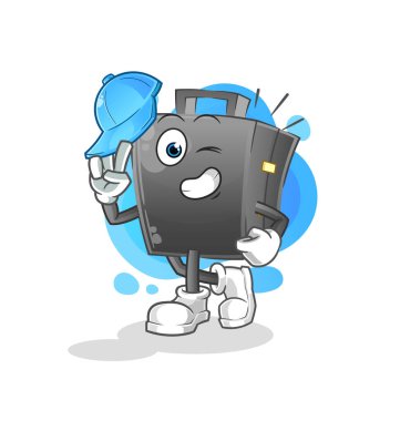 Evrak çantası, genç erkek karakter çizgi filmi.