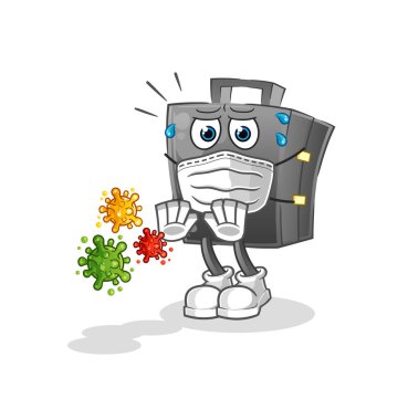 Evrak çantası virüsleri reddediyor. çizgi film maskotu vektörü