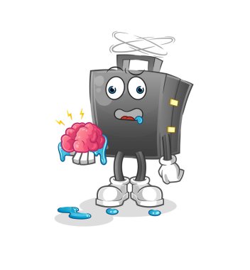 Evrak çantası, beyin vektörü yok. çizgi film karakteri