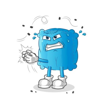 Yastık sineği karakteri. çizgi film maskotu vektörü