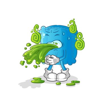 Yastık kusmuğu çizgi film. çizgi film maskotu vektörü