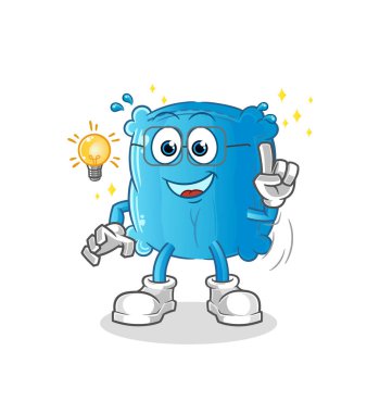 Yastığın bir fikir karikatürü var. maskot vektörü