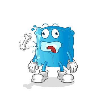 Yastık geğirme maskotu. çizgi film vektörü