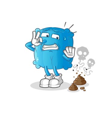 Kokuşmuş atık resimli yastık. karakter vektörü