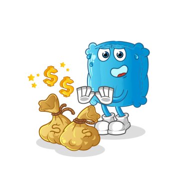 yastık para illüstrasyonunu reddetti. karakter vektörü