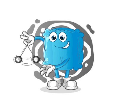 Yastık hipnotize edici çizgi film. çizgi film maskotu vektörü