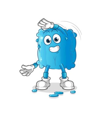 Yastık germe karakteri. çizgi film maskotu vektörü