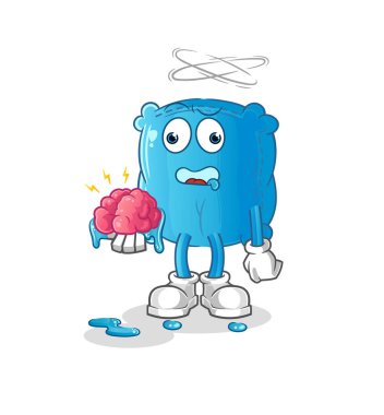 yastık yok beyin vektörü. çizgi film karakteri