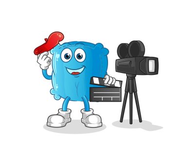 yastık direktörü maskotu. çizgi film vektörü