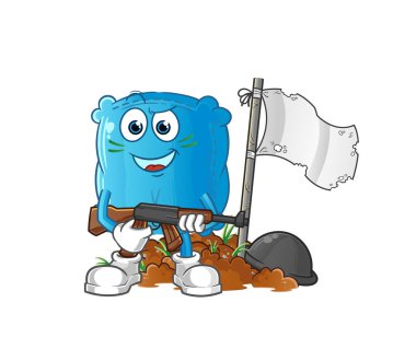 yastık ordusu karakteri. çizgi film maskotu vektörü