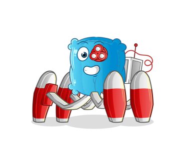 yastık gelecekteki robot vektörü. çizgi film karakteri