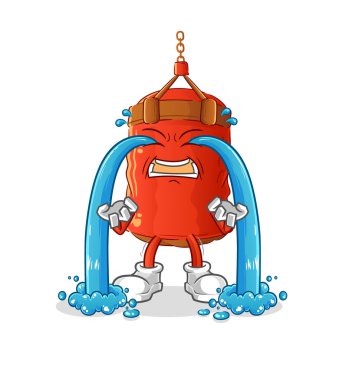 Kum torbası ağlama illüstrasyonu. karakter vektörü